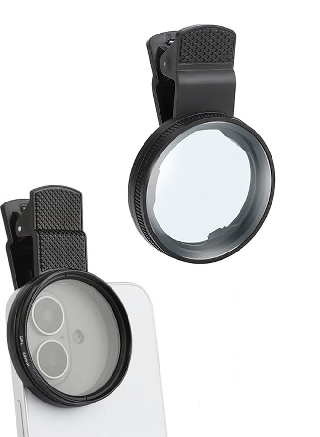 CPL Phone Camera Filter with Clip, Ultra Slim Multi-Coated Filtro Polarizador para Celular,Cramp-on Polarizer Lens for iPhone,Android Smartphones (52mm,Black) - Image 1